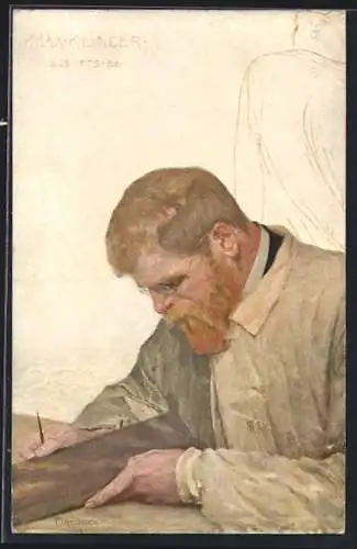 Künstler-AK Max Klinger: Maler Curt Stoeving im Portrait