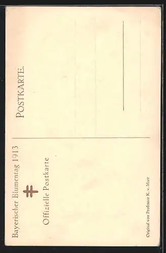 AK Bayerischer Blumentag 1913, Mädchen mit Blumen