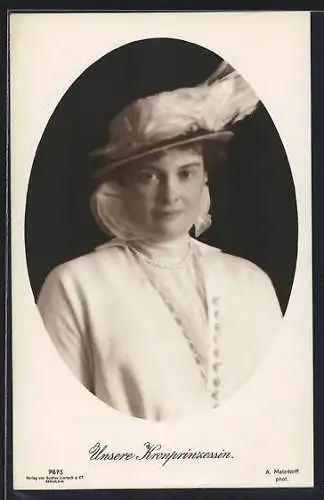 AK Portrait Kronprinzessin Cecilie von Preussen