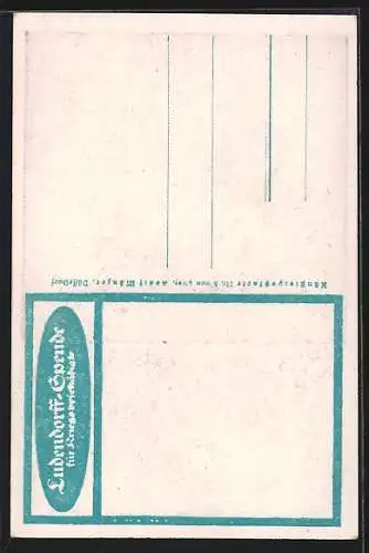 AK Kriegsanleihe, Ludendorffspende für Kriegsbeschädigte, Invalide mit einem Beil