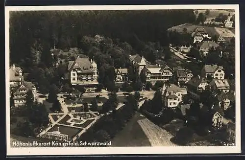 AK Königsfeld /Schwarzwald, Höhenluftkurort vom Flugzeug aus