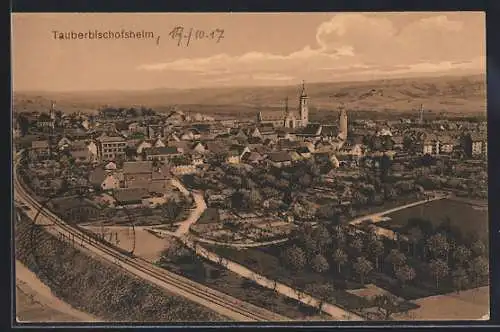 AK Tauberbischofsheim, Totalansicht aus der Vogelschau