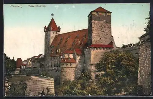 Glitzer-Perl-AK Nürnberg, Blick auf die Kaiserstallung