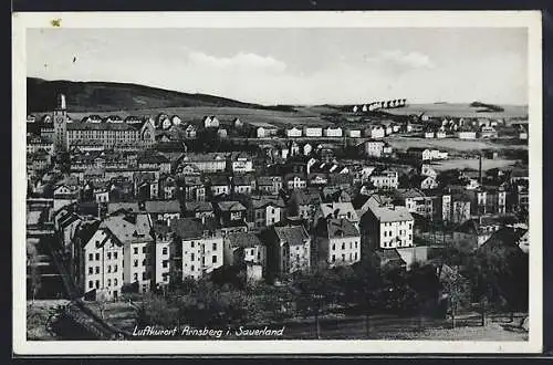 AK Arnsberg i. Sauerland, Ortsansicht aus der Vogelschau