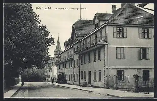 AK Königsfeld / Baden, Strasse am Gasthof der Brüdergemeinde