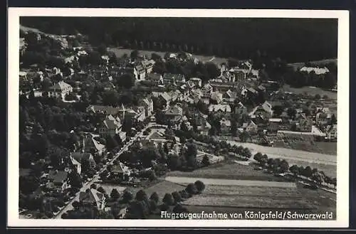 AK Königsfeld /Schwarzwald, Ortsansicht vom Flugzeug aus