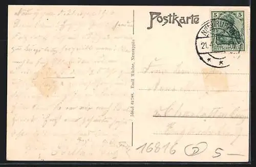 AK Neuruppin, Blick auf das Schinkel-Denkmal