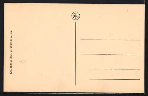 AK Modave, Chateau, vue perspective de la facade principale