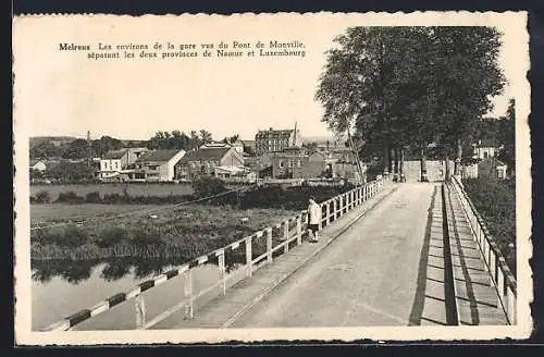 AK Melreux, Les environs de la gare vus du Pont de Monville