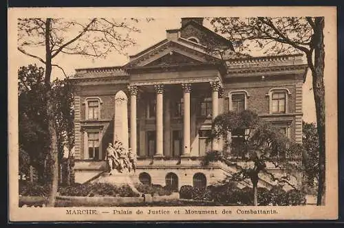 AK Marche-en-Famenne, Palais de Justice et Monument des Combattants