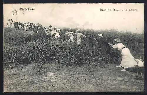 AK Middelkerke, Dans les Dunes, La Chaine