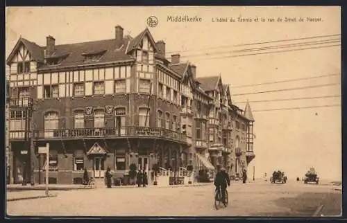 AK Middelkerke, L`hotel du Tennis et la rue de Smet de Naeyer