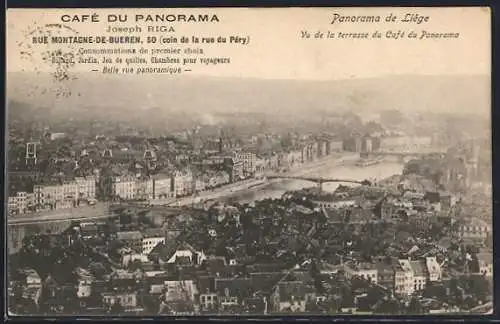 AK Liège, Panorama, vue de la terrasse du Café du Panorama