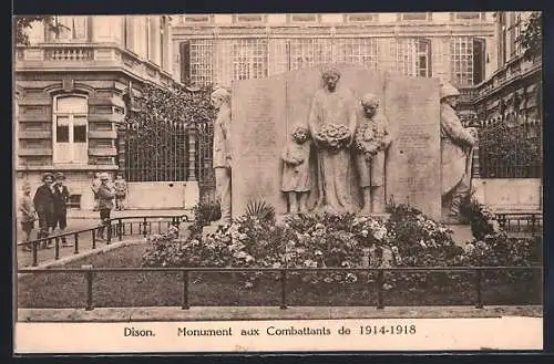 AK Dison, Monument aux Combattants de 1914-18