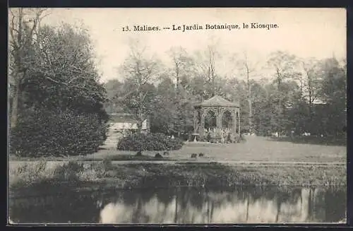 AK Malines, Le Jardin Botanique et le Kiosque