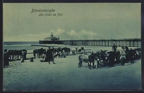 AK Blankenberghe, Les ânes au Pier