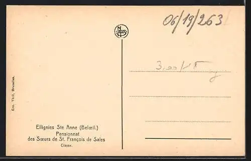AK Ellignies Ste Anne, Pensionnat des Soeurs de St. Francois de Sales