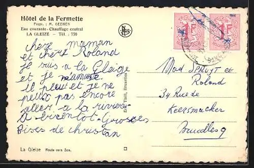 AK La Gleize, Hôtel de la Fermette, Propr. M. Geenen