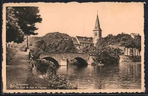 AK Anseremme, le pont St.Jean et l`église