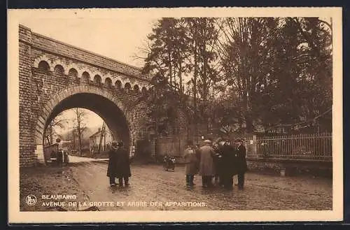 AK Beauraing, Avenue de la Grotte et Arbre des Apparitions