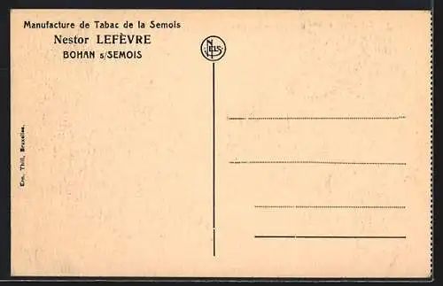 AK Bohan-s-Semois, Route vers Hautes-Rivières, Nestor Lefèvre, Manufacture de Tabac de la Semois