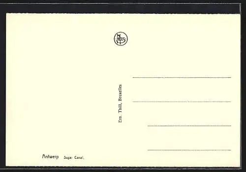 AK Anvers, Canal au Sucre