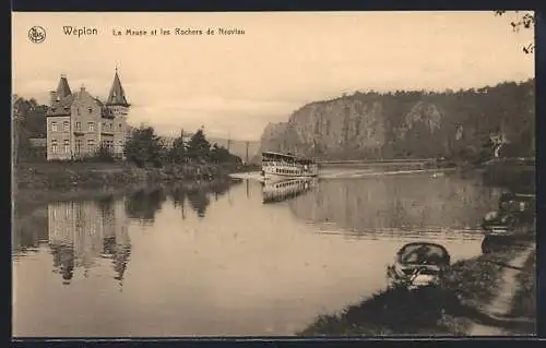 AK Wépion, La Meuse et les Rochers de Neuvlau