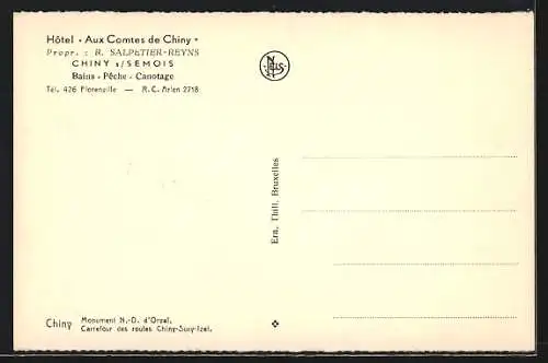 AK Chiny, Monument N.-D. d`Orval, Carrefour des routes Chiny-Suxy-Izel