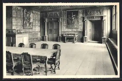 AK Furnes, Salle de retraite à l`Hôtel de Ville, Cabinet de S. M. le Roi Albert durant la bataille de l`yser 1914