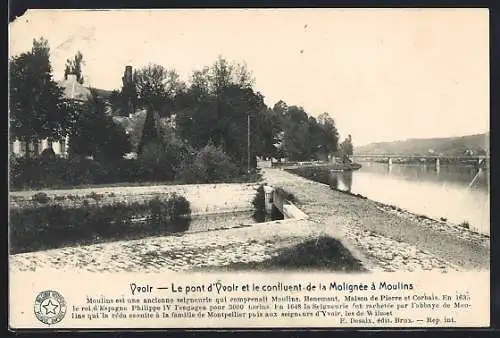 AK Yvoir, Le pont d`Yvoir et le confluent de la Molignée à Moulins