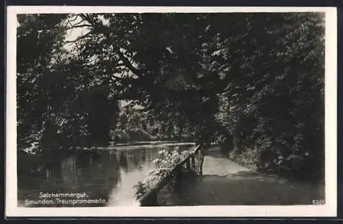 AK Gmunden /Salzkammergut, Traunpromenade