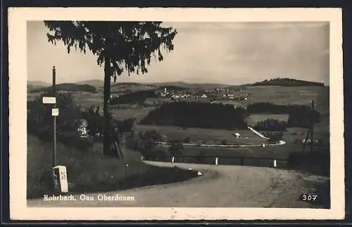 AK Rohrbach /Gau Oberdonau, Teilansicht mit Landstrasse