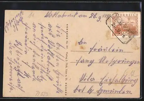 AK Vöcklabruck /O.-Ö., Teilansicht mit dem Traunstein