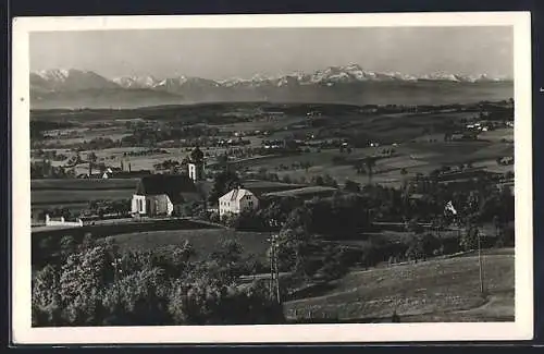 AK Wolfsegg /O. D., Panorama mit Kirche