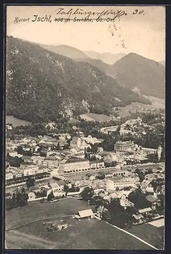 AK Bad Ischl, Ortsansicht aus der Vogelschau