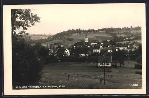 AK St. Marienkirchen a. d. Polsenz, Totalansicht mit Umgebung