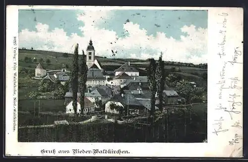 AK Niederwaldkirchen /O.-Oe., Blick zum Ort