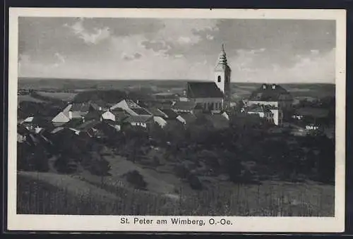 AK St. Peter am Wimberg, Gesamtansicht mit Umgebung aus der Vogelschau