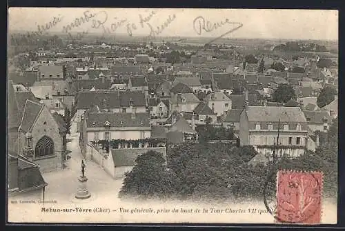 AK Mehun-sur-Yèvre, Vue générale, prise du haut de la Tour Charles VII