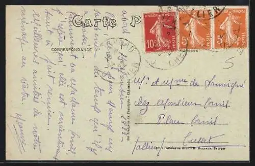 AK Avord, Vue panoramique du camp avec avion, côté Est