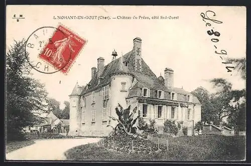 AK Nohant-en-Gout, Château du Préau, côté Sud-Ouest