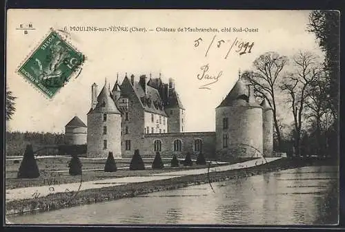 AK Moulins-sur-Yèvre, Château de Maubranche, côté Sud-Ouest