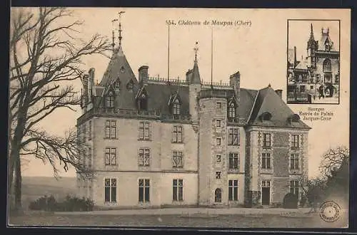 AK Maupas, Château de Maupas avec vue du palais Jacques-Coeur