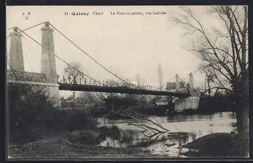 AK Quincy, Le Pont suspendu, vue latérale