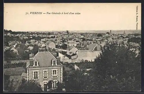 AK Vierzon, Vue Générale à bord d`un avion