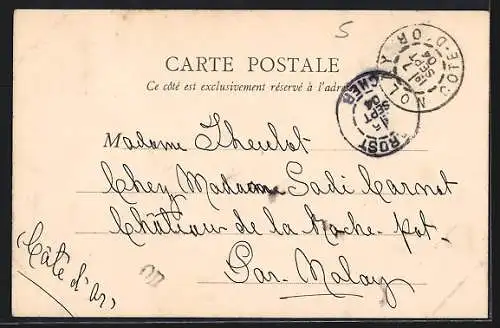 AK Charost, L`Arnon et vue du village à travers les arbres