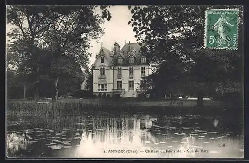 AK Annoix, Château de Feularde, Vue du parc