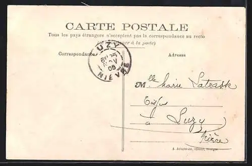 AK Culan, Viaduc de la Route de Montlucon, vue supérieure, Château et Église