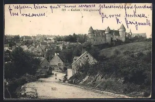 AK Culan, Vue générale avec château en arrière-plan