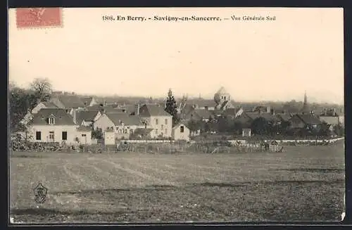 AK Savigny-en-Sancerre, Vue Générale Sud